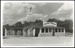 Office, Souvenir and Gift Shop at Entrance to Cascade Caverns Postcard