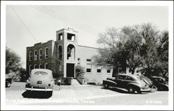 First Baptist Church with Vintage Cars Postcard