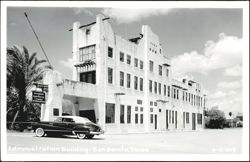 Administration Building with classic car, San Benito, Texas Postcard