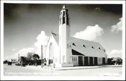 Catholic Church with Tall Bell Tower Postcard