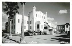 Valley Baptist Hospital, Harlingen with Vintage Cars and Palm Trees Postcard