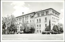 Municipal Hospital Building with Landscaped Grounds Postcard