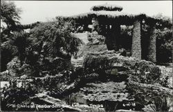 Chinese Tea Garden with Thatched Pavilion and Lily Pond Postcard