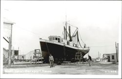 Boat Yard with 'MISS ARANSAS' Vessel Postcard