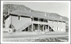 Court House & Window ("X") Where Billy The Kid Shot Bob Olinger Postcard