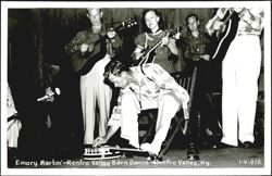 Emory Martin Playing Banjo with Foot - Renfro Valley Barn Dance Postcard