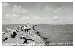 Fishing From The Jetties - Padre Island Postcard