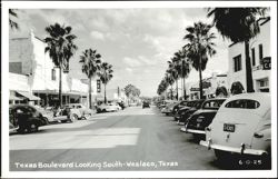 Texas Boulevard Looking South, Weslaco, TX Postcard