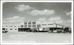 Valley Fruit Co. Plant with Trucks and Cars Postcard