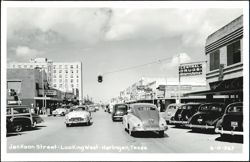 Jackson Street Looking West, Harlingen, Texas Postcard