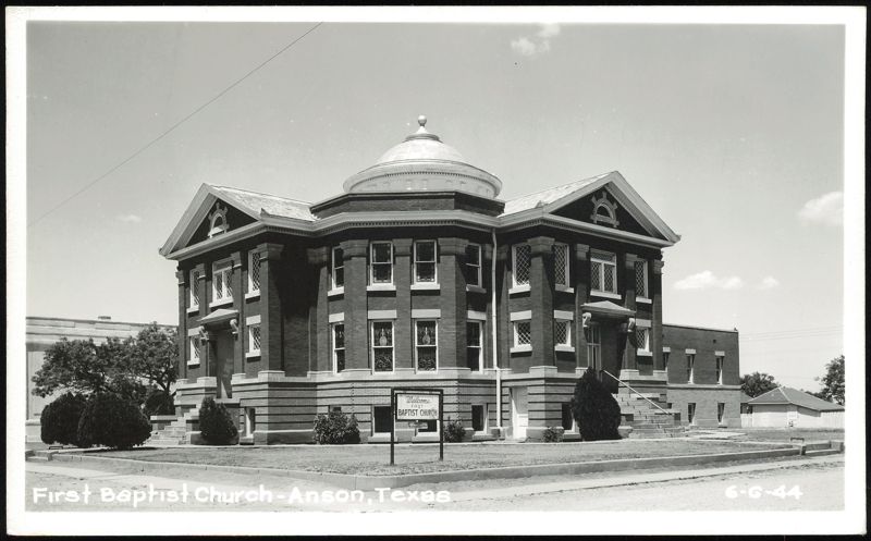 First Baptist Church with Dome and Brick Facade Anson Texas