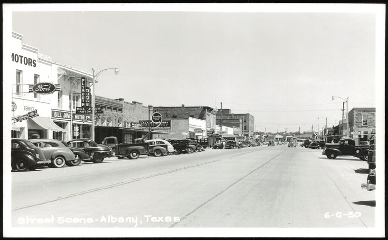 Main Street Businesses and Parked Cars Albany Texas