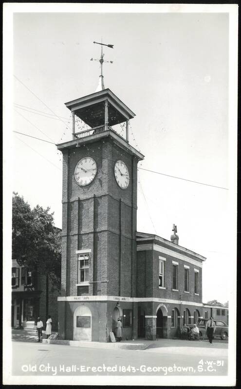 Old City Hall Erected 1843 with Clock Tower Georgetown South Carolina