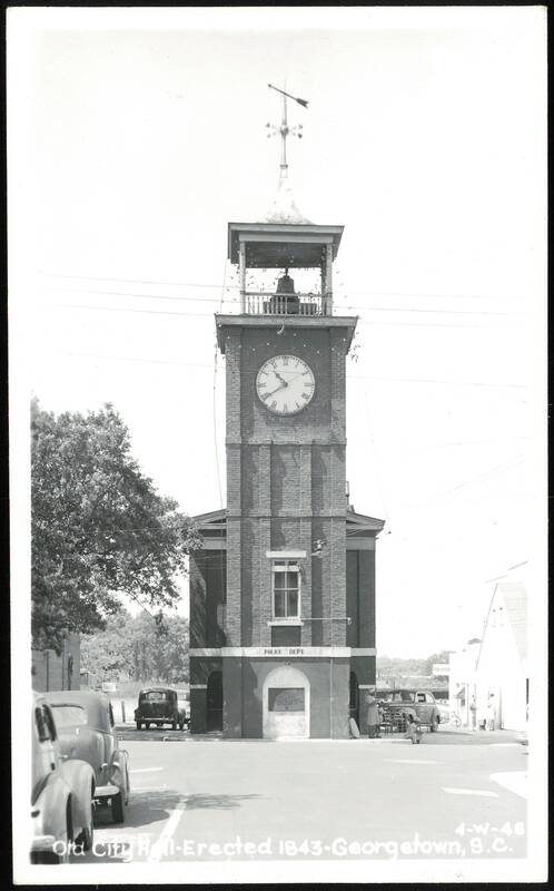 Old City Hall Clock Tower and Police Department Georgetown South Carolina
