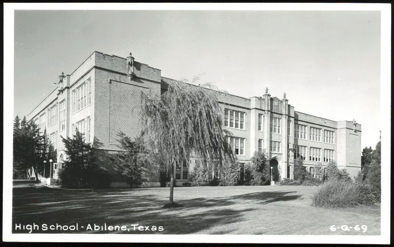 High School Building with Weeping Willow Tree Abilene Texas