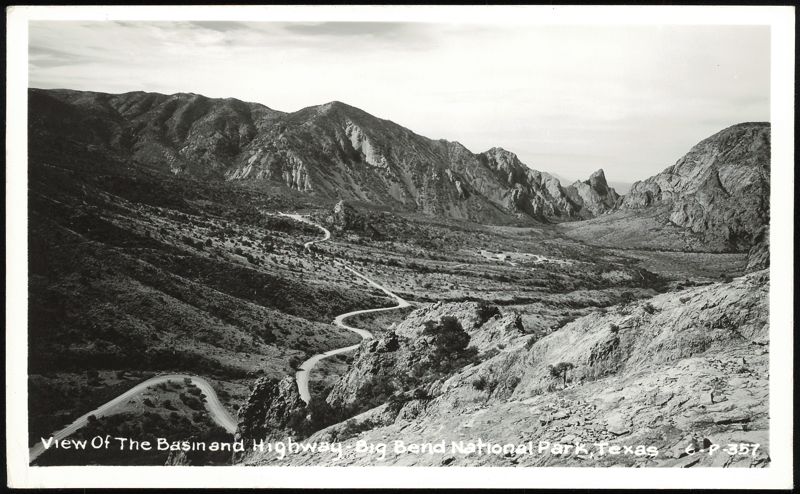 View of The Basin and Highway, Big Bend National Park Texas