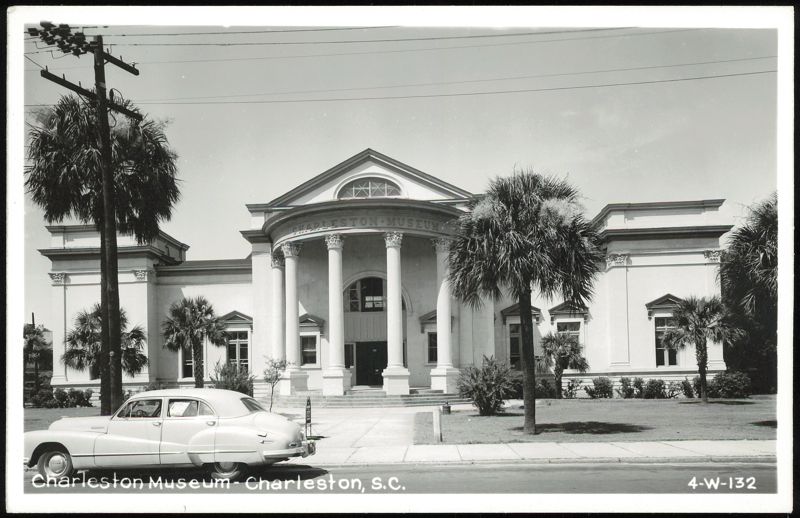 Charleston Museum with car and palm trees South Carolina