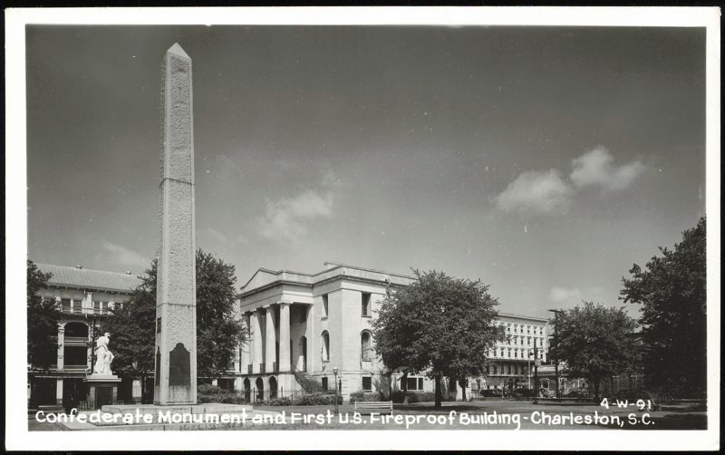Confederate Monument and First U.S. Fireproof Building Charleston South Carolina