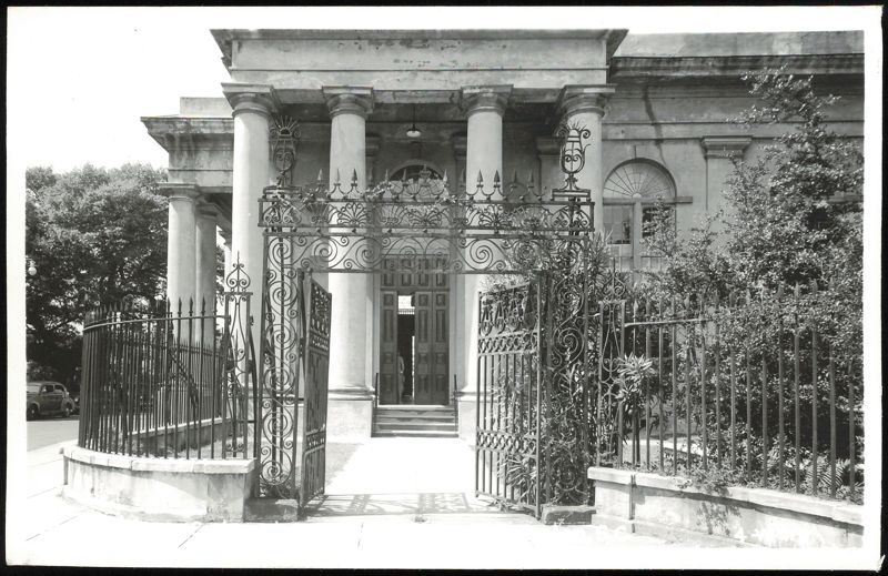 St. Philip's Church Portico, Wrought Iron Gate and Columns Charleston South Carolina