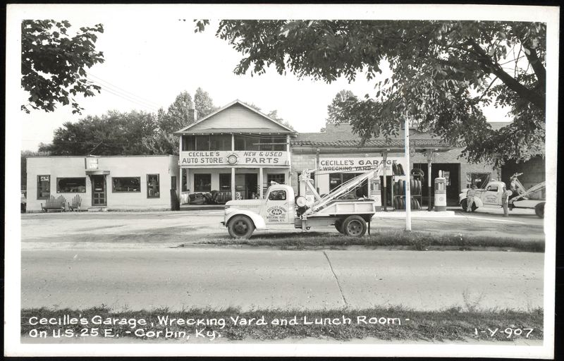 Cecille's Garage, Wrecking Yard and Lunch Room Corbin Kentucky