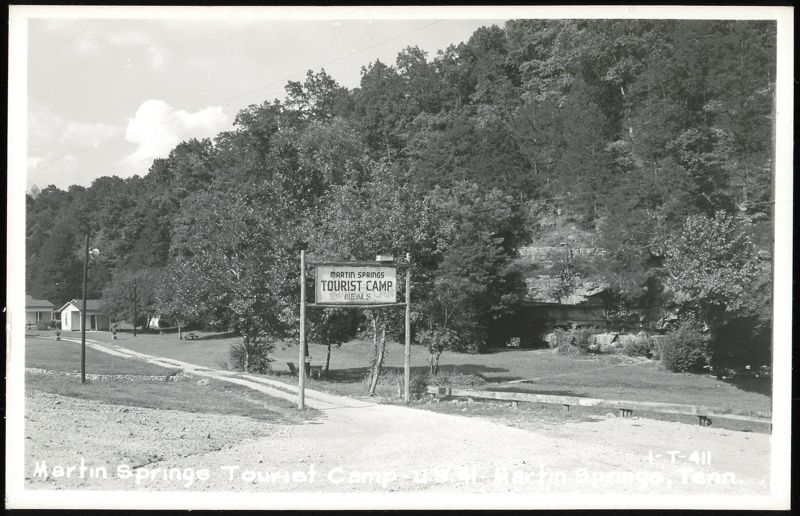 Martin Springs Tourist Camp with Sign and Cabins Tennessee