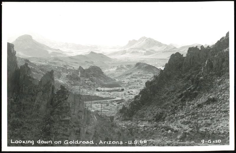 Looking down on Goldroad along U.S. Route 66 Arizona