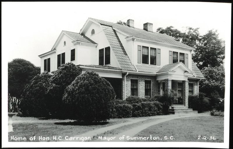 Home of Hon. H.C. Carrigan - Mayor of Summerton South Carolina