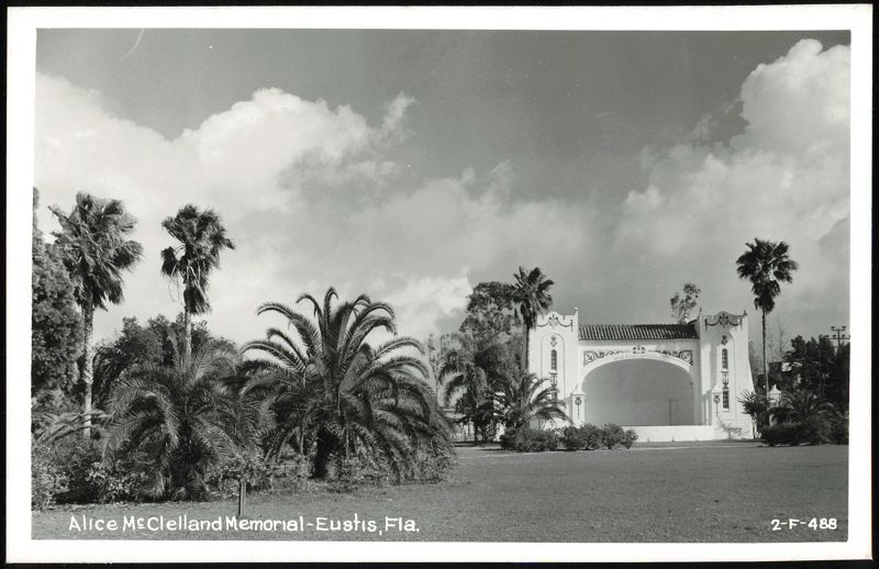 Alice McClelland Memorial, Outdoor Stage with Palm Trees Eustis Florida