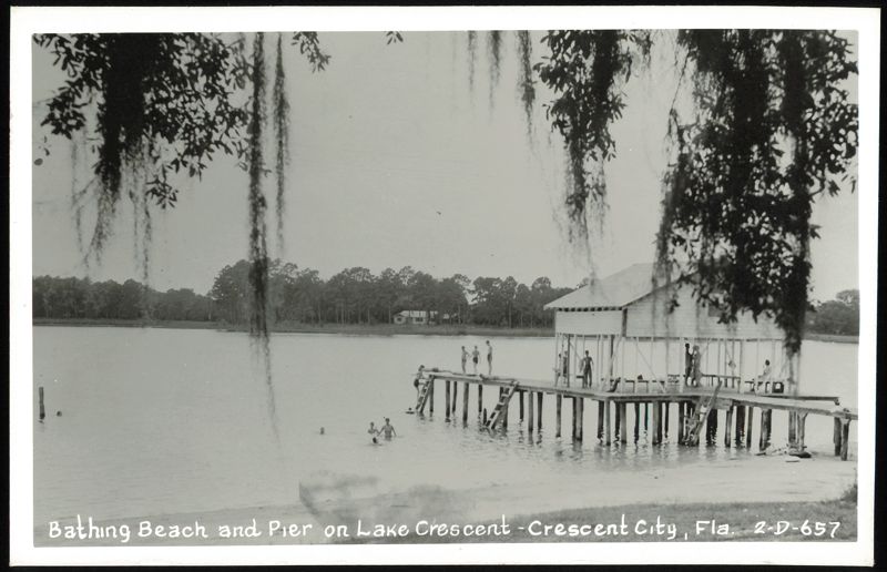 Bathing Beach and Pier on Lake Crescent Crescent City Florida