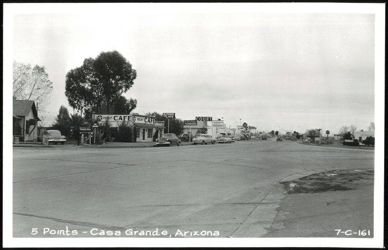 5 Points Cafe and Street Scene, Casa Grande Arizona