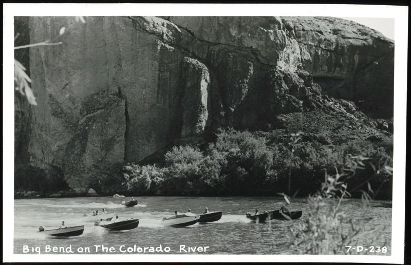 Big Bend on The Colorado River with Motorboats and Rocky Cliffs Bullhead City Arizona