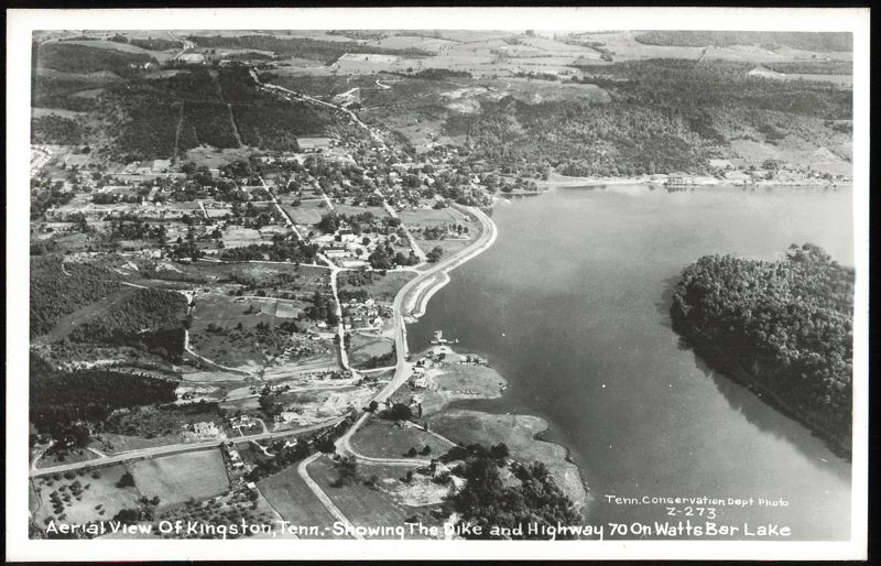 Aerial View of Kingston, Dike and Highway 70 on Watts Bar Lake Tennessee