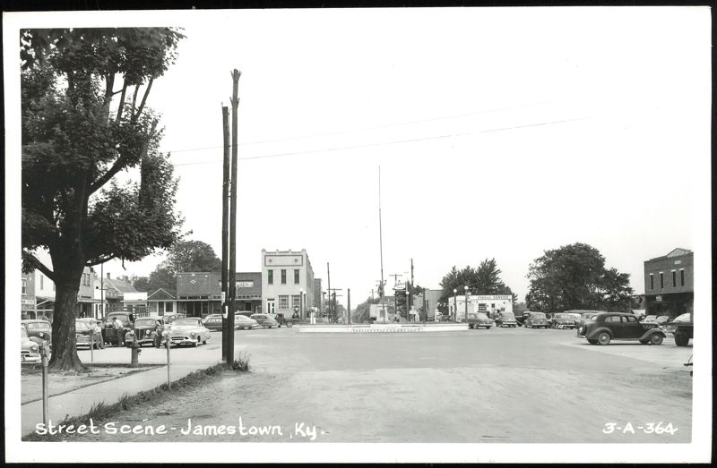 Street Scene with Cars and Businesses, Jamestown, Kentucky