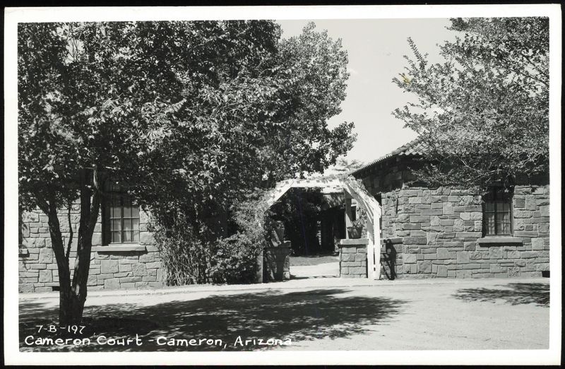 Cameron Court with Stone Buildings and Trees Arizona