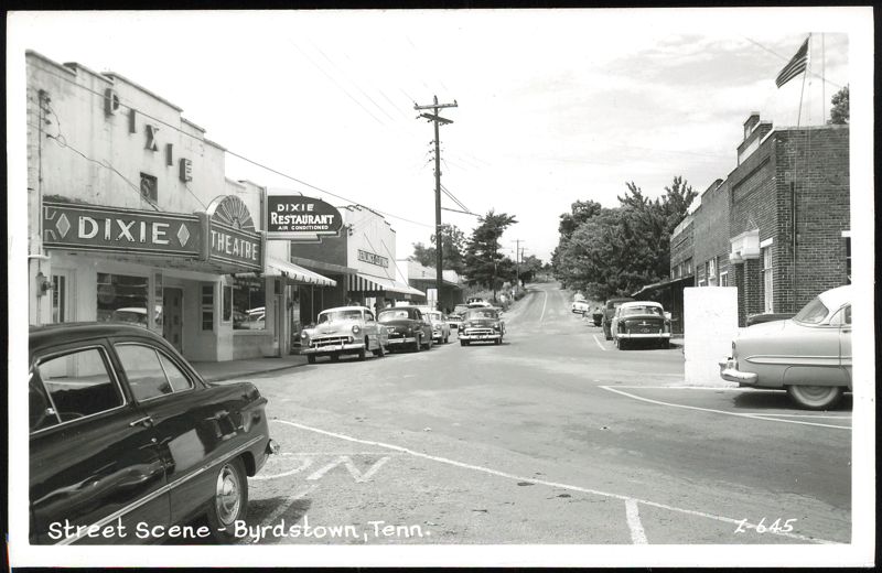 Street Scene with Dixie Theatre and Restaurant, Byrdstown Tennessee