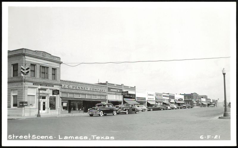 Street Scene with J.C. Penney, Masonic-Lindsey Building, Lamesa Texas