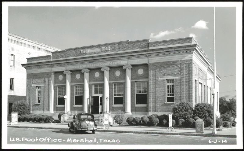 U.S. Post Office Building with Vintage Car, Marshall, Texas