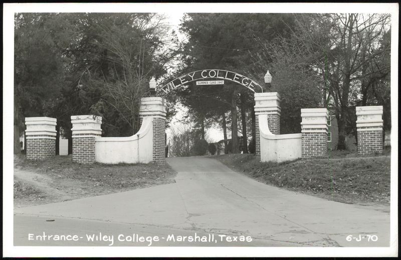 Wiley College Entrance Gate, Marshall, Texas - Summer Class 1947