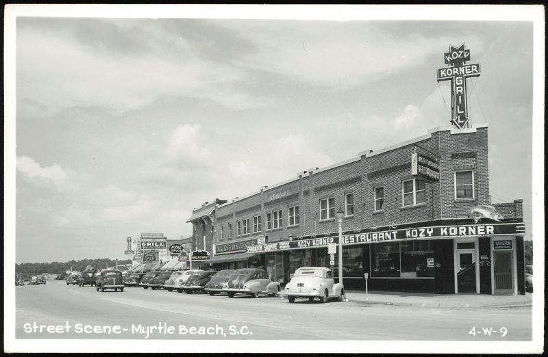 Street Scene with Kozy Korner Grill and Mack's 5 & 10 Store Myrtle Beach South Carolina