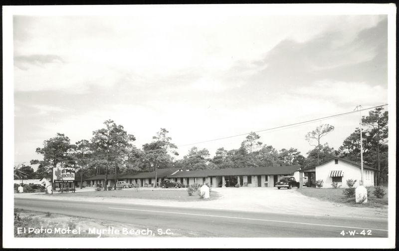 El Patio Motel with Cars and Sign, Myrtle Beach, SC South Carolina