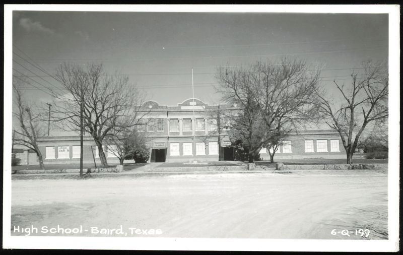 High School Building with Bare Trees Baird Texas