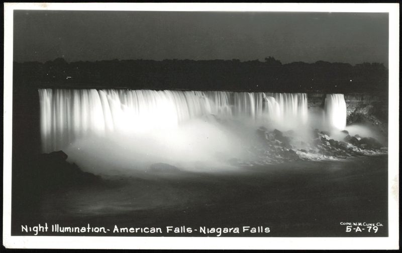 Night Illumination of American Falls Niagara Falls New York