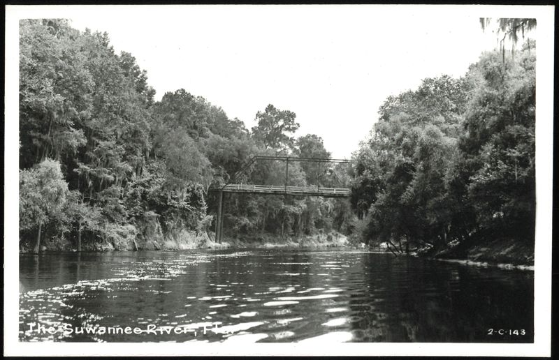 The Suwannee River, Florida with a bridge