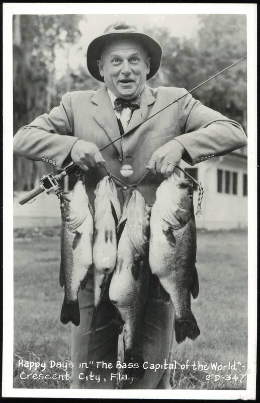 Happy Days in The Bass Capital of the World - Man with Five Bass Crescent City Florida