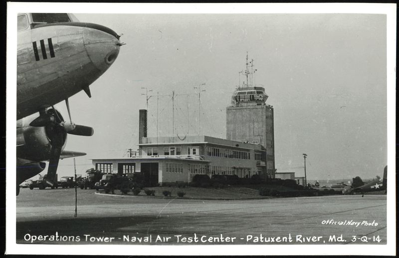 Naval Air Test Center Operations Tower with Aircraft Patuxent River Maryland