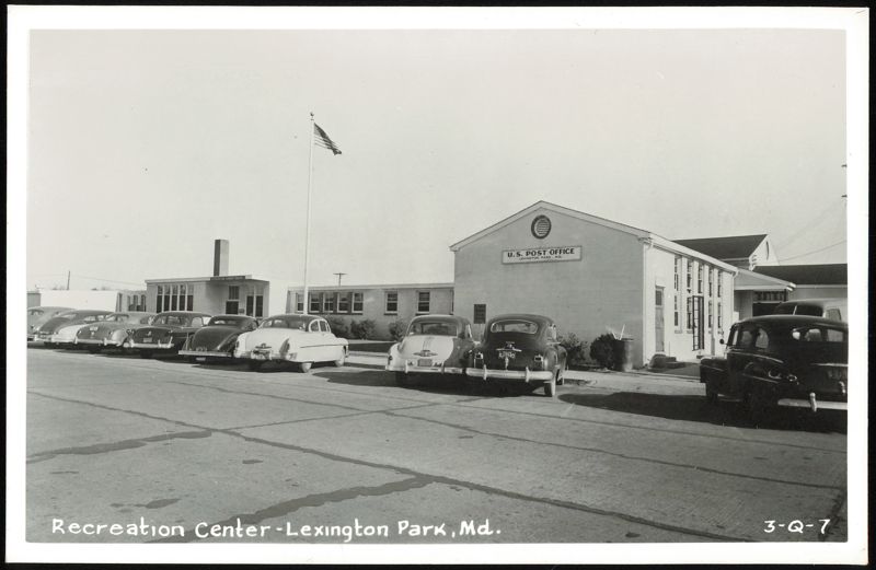 Recreation Center and U.S. Post Office with Parked Cars Lexington Park Maryland