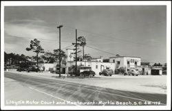 Lloyd's Motor Court and Restaurant, Soda Grill, vintage cars Postcard