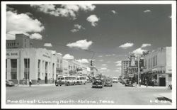 Pine Street Looking North, Abilene Postcard