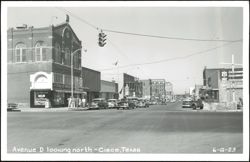 Avenue D looking north, Cisco, Texas street scene Postcard
