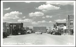 Street Scene, Main Street with Cars and Businesses Postcard